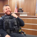 Sheriff being interviewed in court room