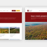 Natural Lands preserves web page mockup