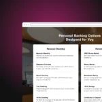 New Valley Bank website personal checking mockup